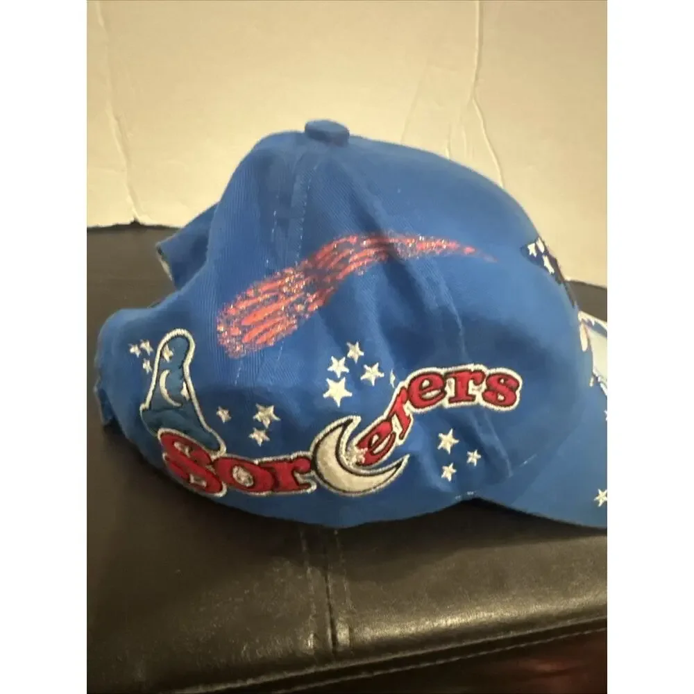 Disney World Sorcerer Mickey Fantasia Youth Blue Embroidered Baseball Hat Cap